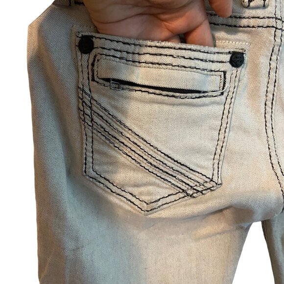 Rock Revival Maple Skinny Women Size 25 Light Wash Distressed Ripped Pockets - Picture 14 of 16